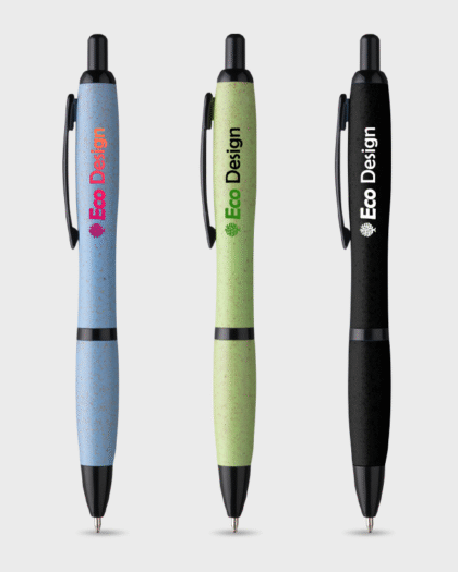 Stylo en paille de blé avec détails noirs